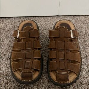 Born Brown Leather Fisherman Sandals, Size Men’s 9